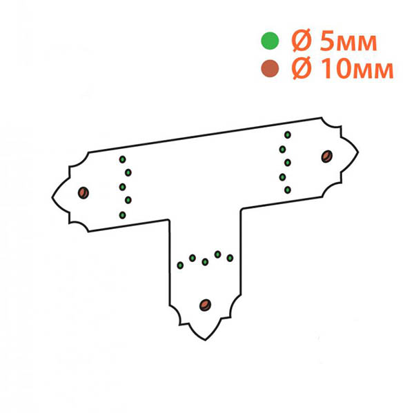 Кутник декоративний Kolchuga T-подібний 350x80x80 мм 2 мм