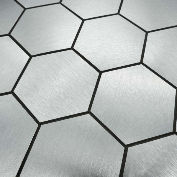 Декоративная панель EMERGO самоклеющая Шестигранная XL Срібло Home Inspire 