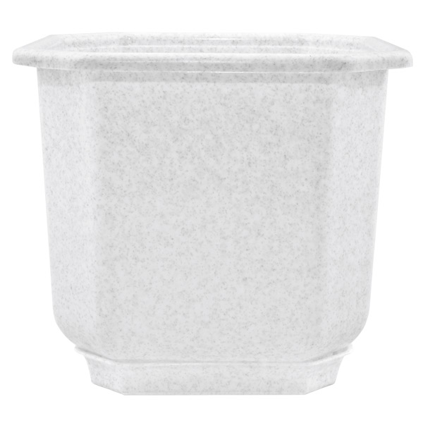 Горшок пластиковый Алеана Дама квадратный 4л белый флок (112025) 