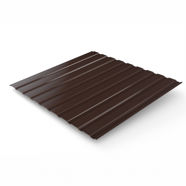 Профнастил глянцевый PSM H-15 0,45x1155x2000 мм RAL 8017 коричневый