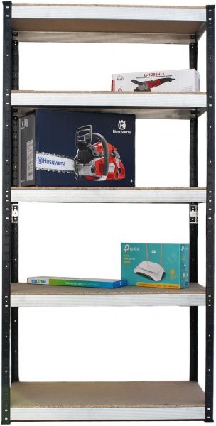 Стеллаж металлический 5 полок 1800x810x410 мм антрацитово-серый