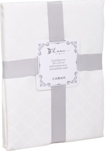 Скатертина жакардова 140x180 см бежевий Luna 