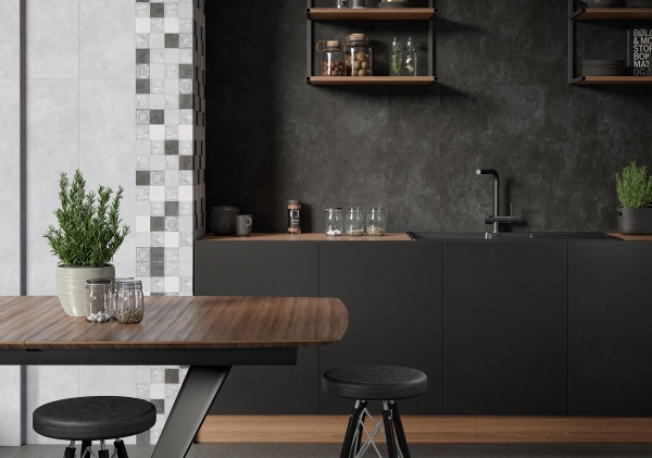 Плитка InterCerama Palisandro Декор сірий Д 190071 25х80 