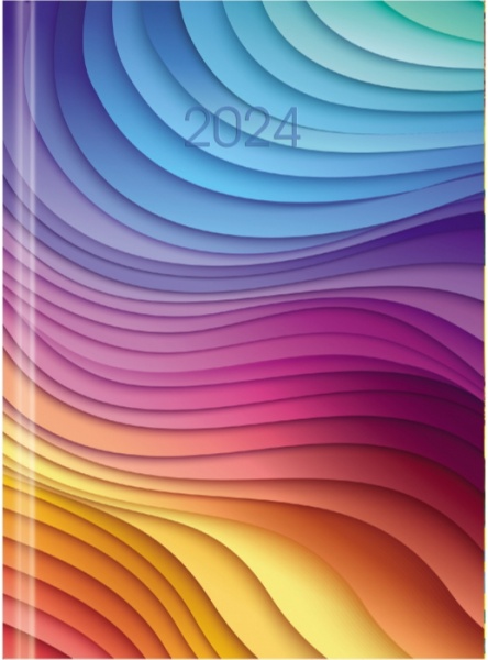 Щоденник датований Хвиля яскрава Economix A5 2024