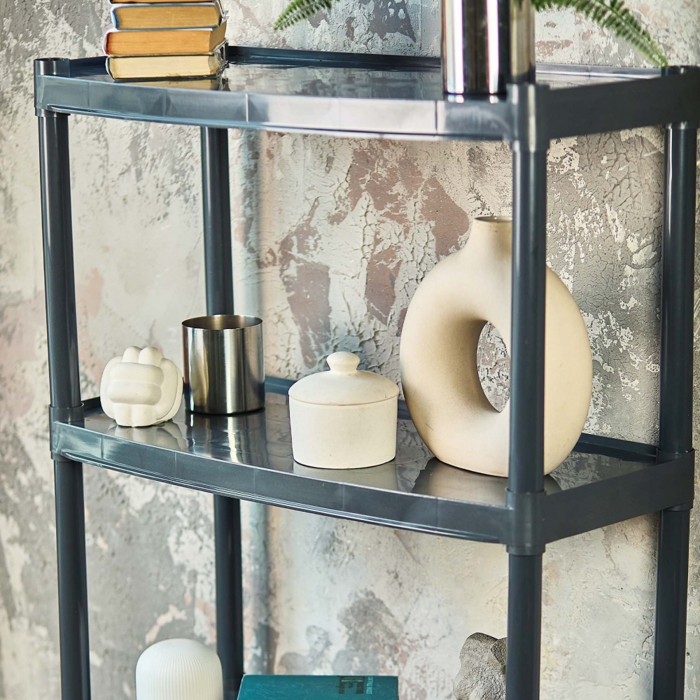 Стелаж 1800x370x820 мм Алеана граніт пластик полиці 5 шт. без покриття