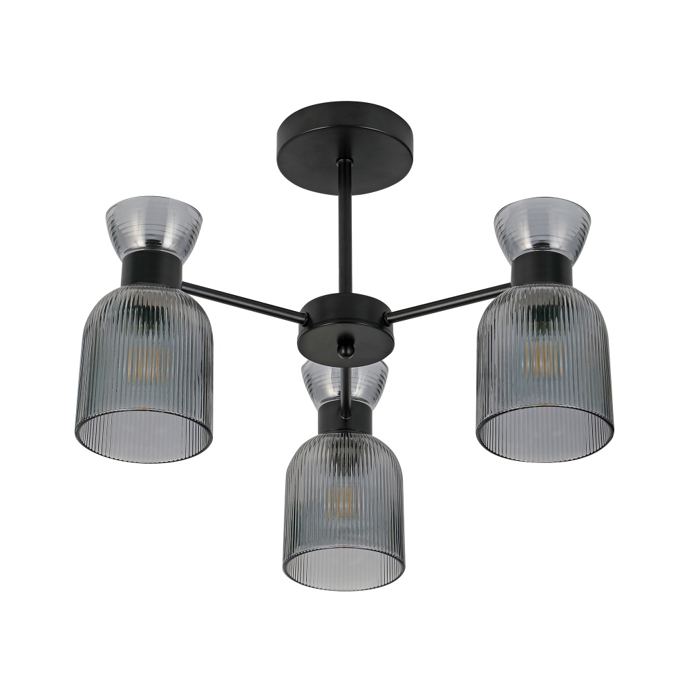 Люстра Miorro Viola 475х330 мм метал/скло 3x40 Вт E14 чорний 51-311-118