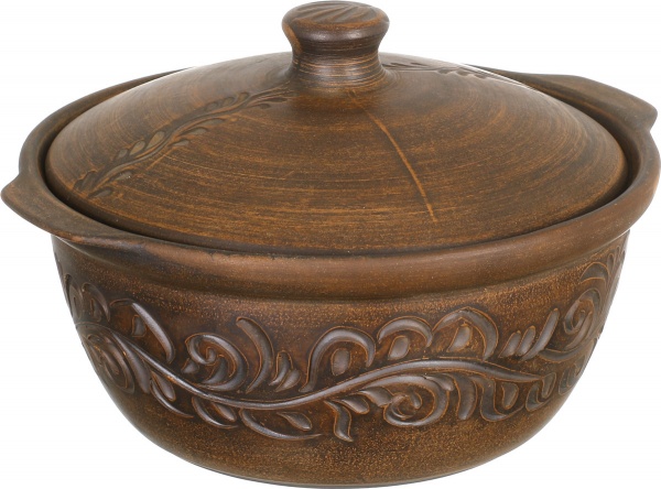 Жаровня дымленная с резьбой 3,3 л с крышкой