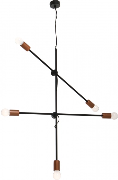 Підвіс Nowodvorski Sticks 5x60 Вт E27 мідний/чорний 6270 