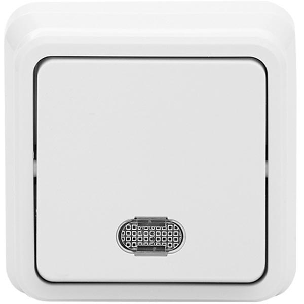 Вимикач одинарний з підсвіткою Misya білий