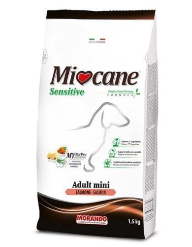 Корм сухий Morando MioCane Mini Sensitive (монопротеиновый) для собак малих порід, лосось 1,5 кг