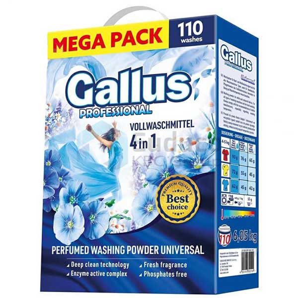 Стиральный порошок для машинной и ручной стирки Gallus Professional 4в1 Vollwashmittel 6,05 кг 