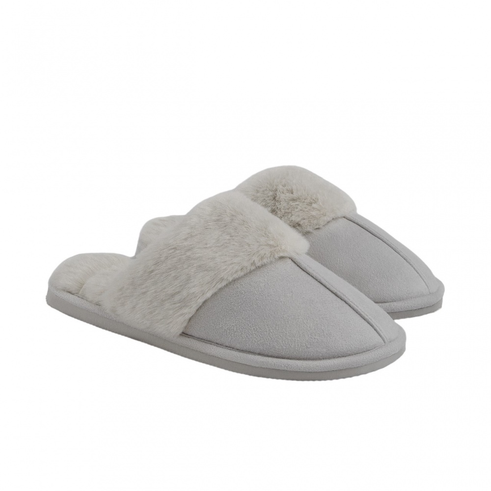 Тапки домашние Twins HS-LUX замшевые с меховым выворотом р.36/37 светло-серый