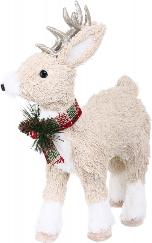 Декорация новогодняя Олень 24x32 см бежевый LX-SL5Y 091B