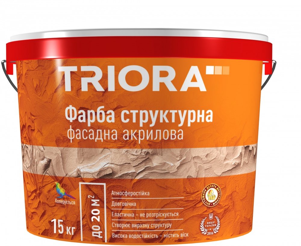 Фарба структурна акрилова Triora глибокий мат білий 15кг