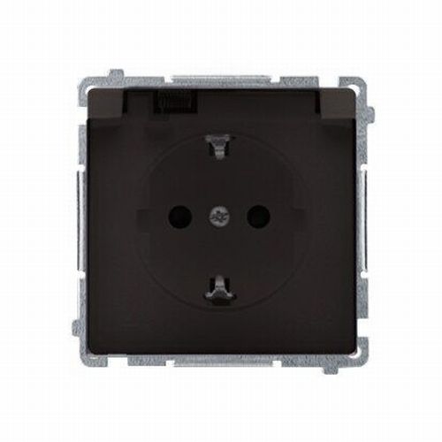 Розетка с заземлением без шторок без крышки шоколадный BMGSZ1B.01/47a