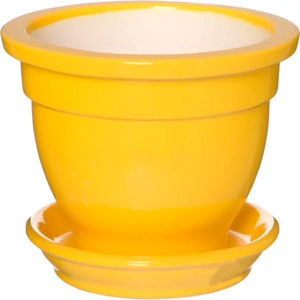 Горшок керамический Ориана-Запорожкерамика Фиалочница круглый 0,5л желтый (035-0-020) 