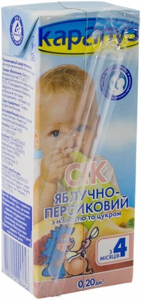 Сік Карапуз Яблучно-персиковий 200 мл