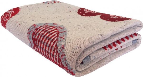 Плед Обворожительность 130x170 см бежевый/красный Прованс 
