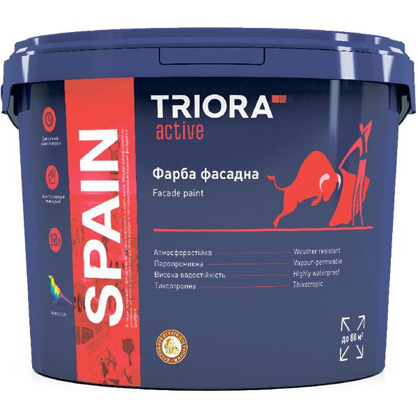 Фарба акрилова водоемульсійна Triora SPAIN мат білий 2,5л