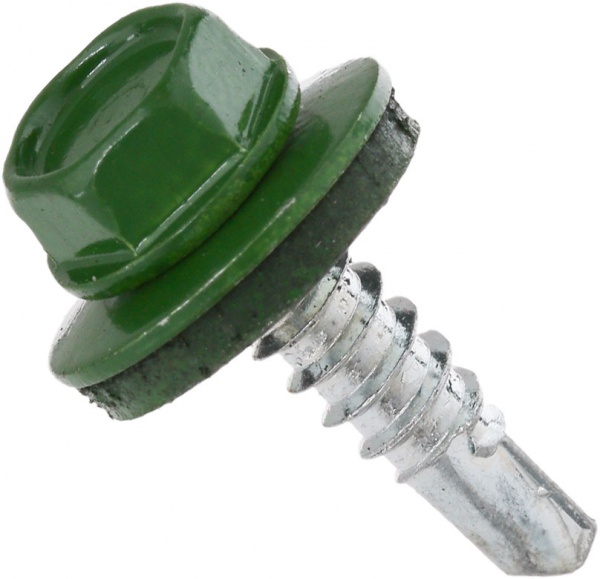 Саморез кровельный по металлу 4,8x19 мм 100 шт зеленый RAL 6002 Expert Fix