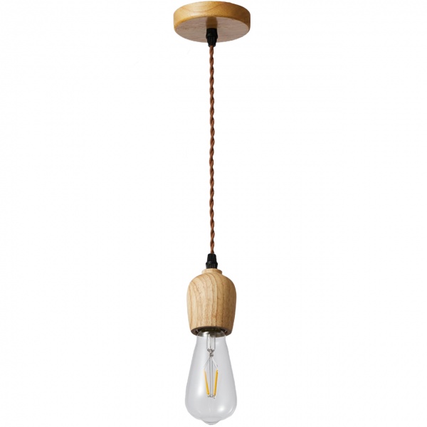 Світильник підвісний Hopfen Loft Gen CR 1x40 Вт Е27 дерево світле 