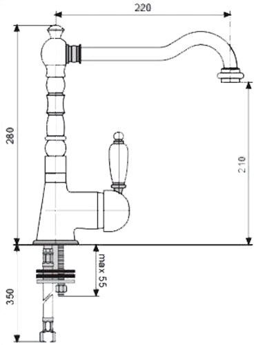 Змішувач для кухні Emmevi Rubinetterie Laguna P-5040517