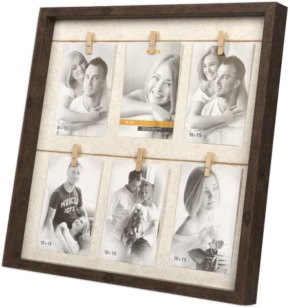 Мультирамка Velista 12B-6B на 6 фото 10x15 см темне дерево 