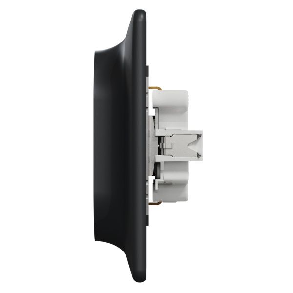 Розетка силовая двойная с заземлением Schneider Electric Sedna Design со шторками без крышки черный SDD314221