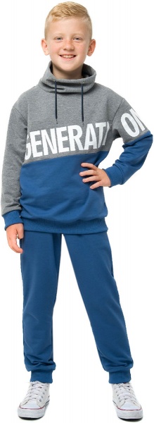 Спортивный костюм для мальчиков Smil 117242 р.122 темно-серый меланж 