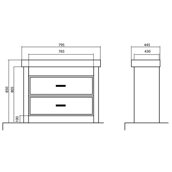 Тумба с умывальником Аква-Родос Лотос 80 Frame 80 см