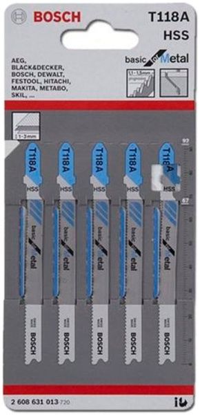 Пилка для електролобзика Bosch T118A 5 шт. 2608631013
