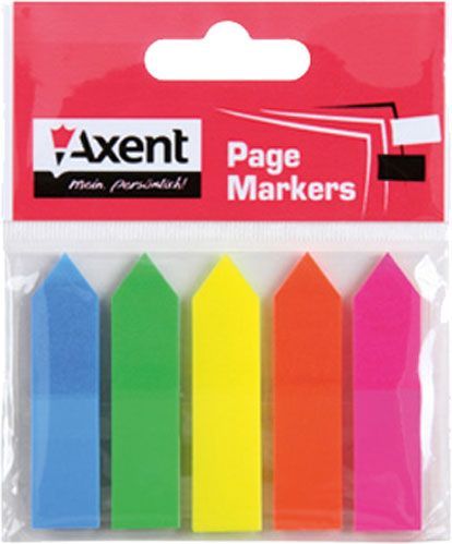 Стикер-закладка 5x12x50 мм 125 шт. стрелки неоновые цвета 2440-02-A Axent