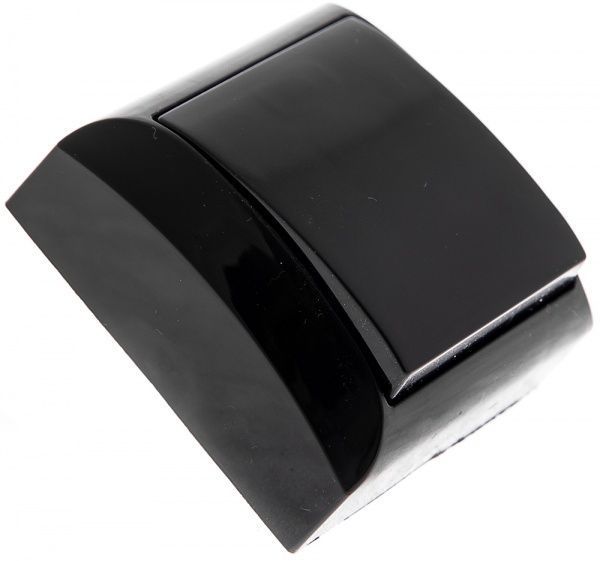 Выключатель проходной одноклавишный UP! (Underprice) без подсветки 10 А 220В черный 2213 BLACK