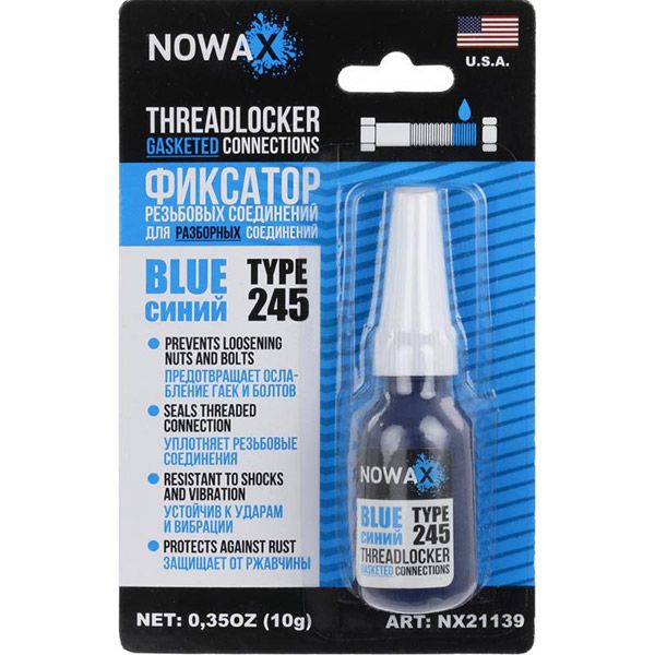 Фіксатор різьби Nowax для розбірних з`єднань 10 мл