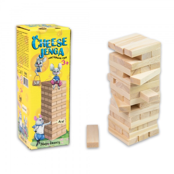 Гра настільна Strateg Cheese Jenga 48 брусків 30718