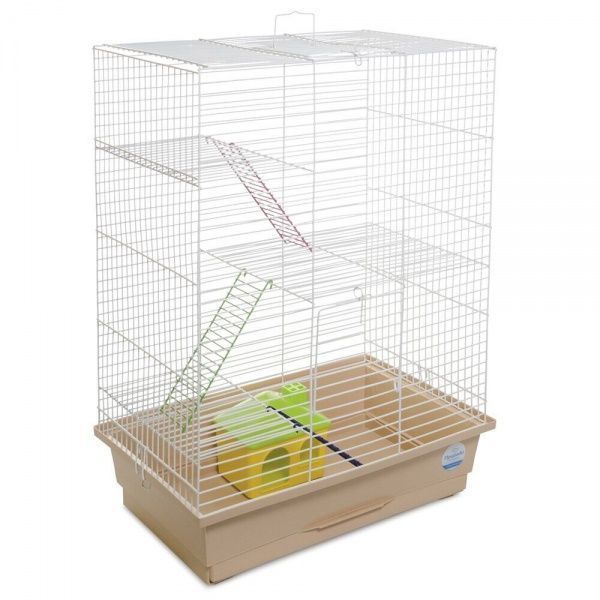 Клетка Природа для грызунов Нюра с домиком белая / бежевая