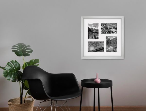 Фоторамка с паспарту SvitArt FKP-4-1913-7A 10x15 см светло-серый 