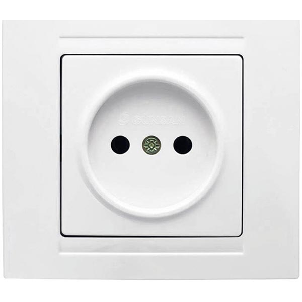 Розетка без заземлення Gunsan Moderna без шторок білий MD 29 11 113