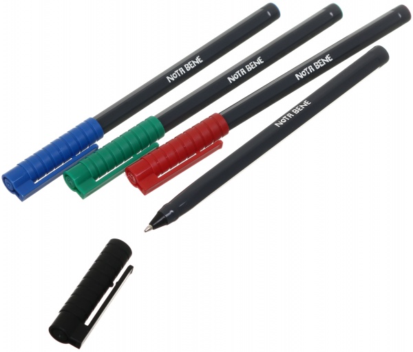 Набор ручек шариковых Nota Bene Graphite 0,7 мм 4 цвета чернил в пенале 