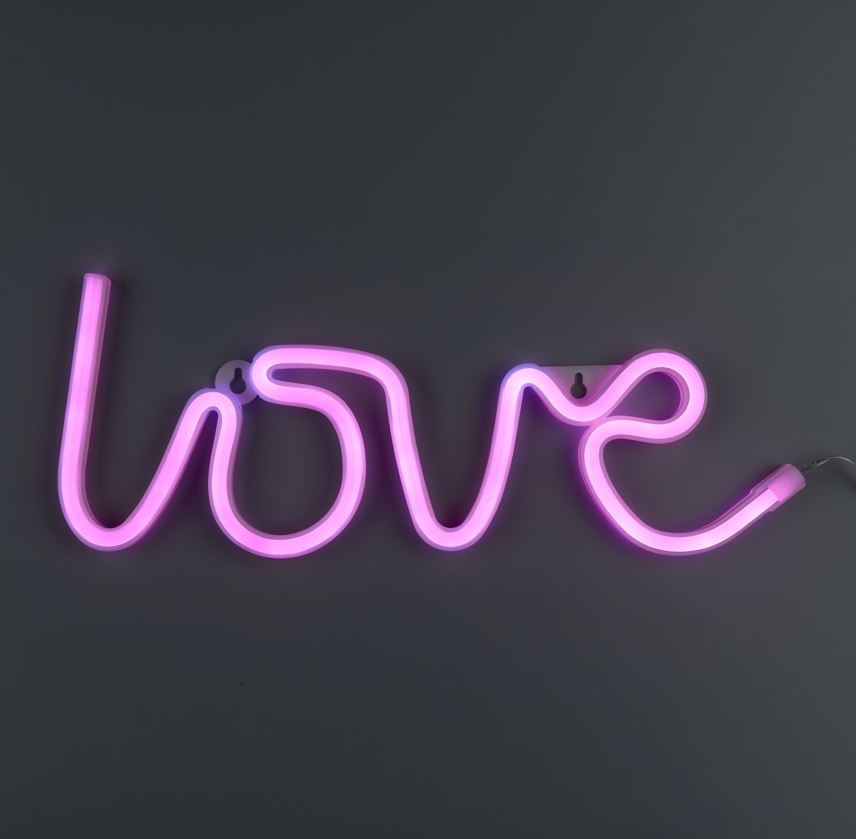 Неонова вивіска Luna LUDS-NEO-33 Love рожевий/теплий білий