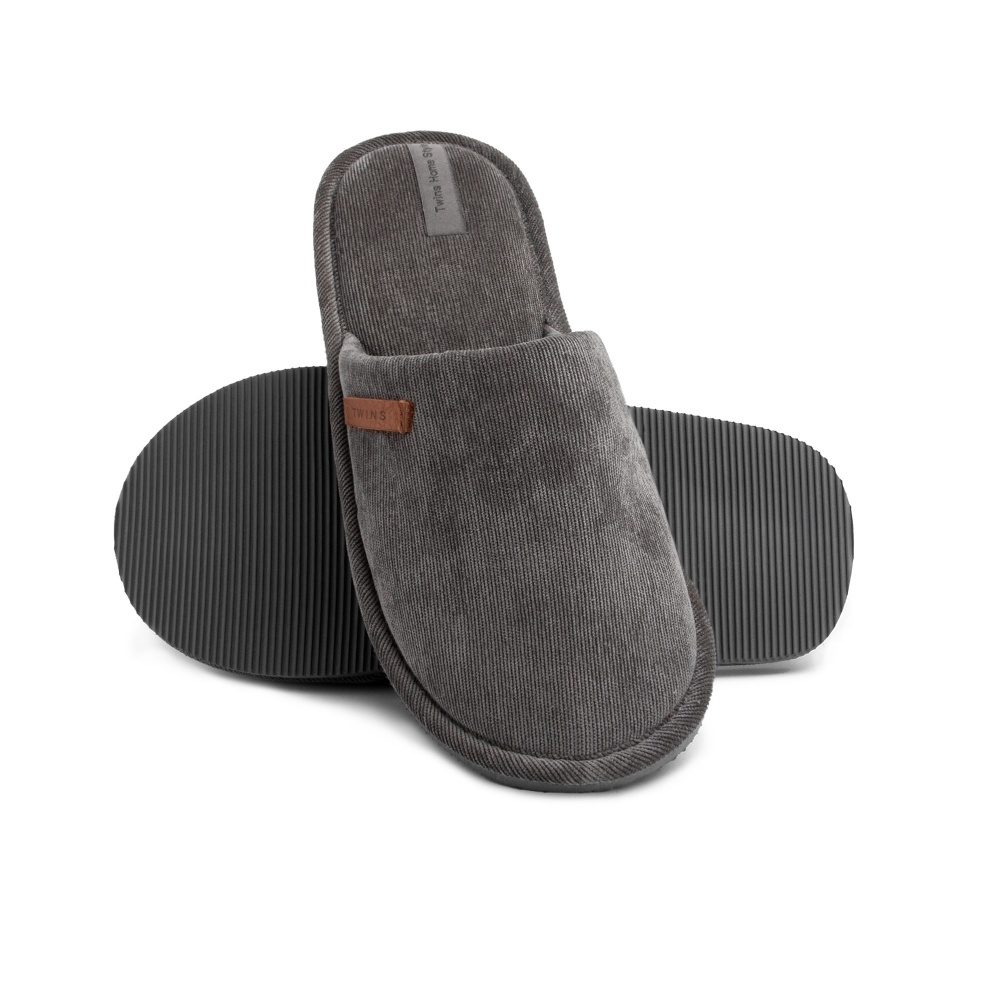 Тапки домашние Twins HS-OZ вельветовые р.40/41 серый