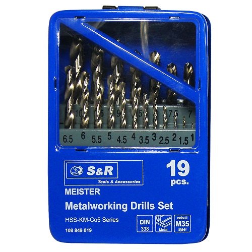 Набор сверл по металлу S&R Meister Co 19 шт. 108849019