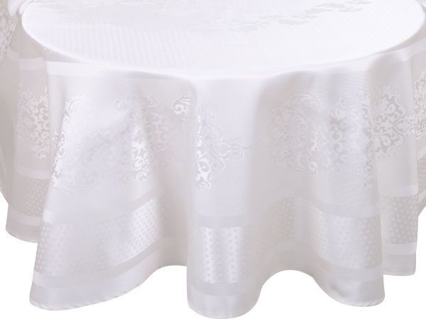 Скатерть Caramel овальная 160x220 см кремовый Karna 