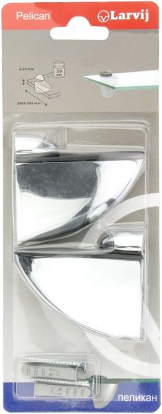 Держатель для полок  Larvij средний 220х85х30 мм хром