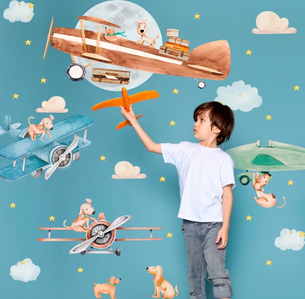 Стікери-патерни Lipastick Літаки 120х80 см 15082113