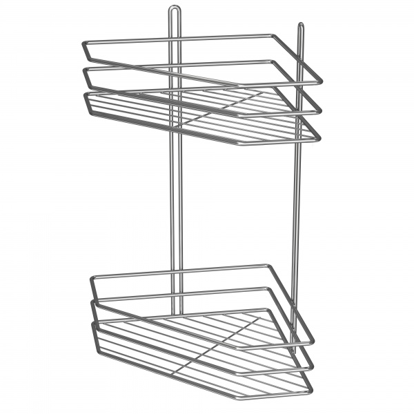 Полка угловая 2-ярусная 25 см хром 