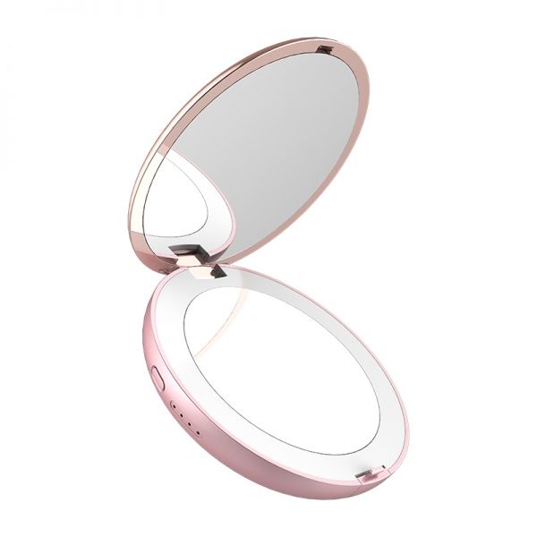Портативное зарядное устройство Line Art Mirror 4000 mAh pink (4004M-12) с подсветкой