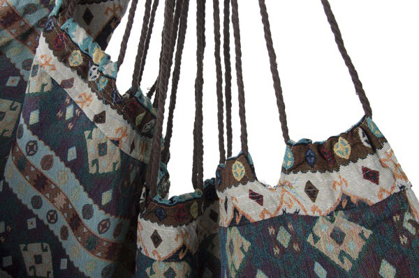 Кресло-гамак UP! (Underprice) Бохо с бахромой и подушками 147x120 см коричневый