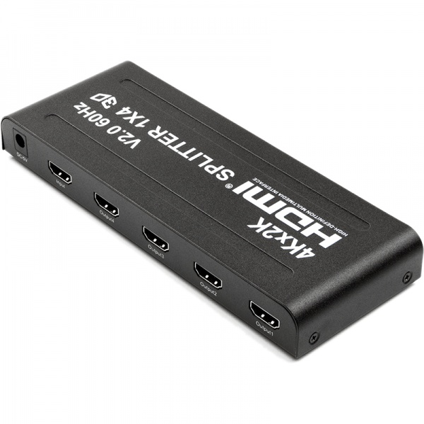 Сплітер PowerPlant HDMI чорний (CA912483) 1x4 V2.0 3D 4K/60hz (HDSP4-V2.0) 