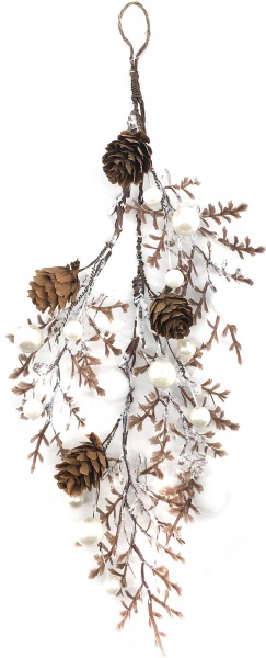 Гірлянда декоративна Sunrise Crafts з перлами та шишками LH7064H8 0,3 м